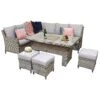 Edwina Special Grey Rattan Corner Sofa Dining Set With Lift Table
