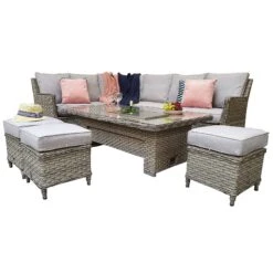 Edwina Special Grey Rattan Corner Sofa Dining Set With Lift Table -Garden Furniture Sales edwina special grey rattan corner sofa dining set with lift table p78448 133998 zoom