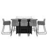 Elba Slate 8 Seater Bar Set With Fire Pit Table