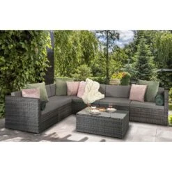 Evie Mixed Grey Rattan Modular Sofa Set