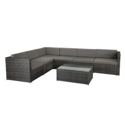 Evie Mixed Grey Rattan Modular Sofa Set -Garden Furniture Sales evie mixed grey rattan modular sofa set p78463 134310 zoom