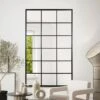 Fenestra Black Modern Window Frame Leaner / Wall Mirror