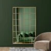Fenestra Gold Modern Window Style Leaner / Wall Mirror