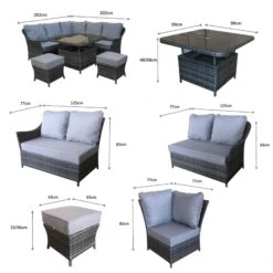 Francesca Grey Rattan Corner Sofa Dining Set With Lift Table -Garden Furniture Sales francesca grey rattan corner sofa dining set with lift table p78469 135401 zoom