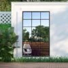Genestra Black Modern Window Garden Wall Mirror