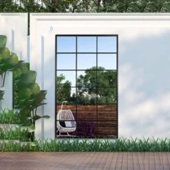 Genestra Black Modern Window Garden Wall Mirror -Garden Furniture Sales genestra black modern window garden wall mirror p85103 181950 zoom