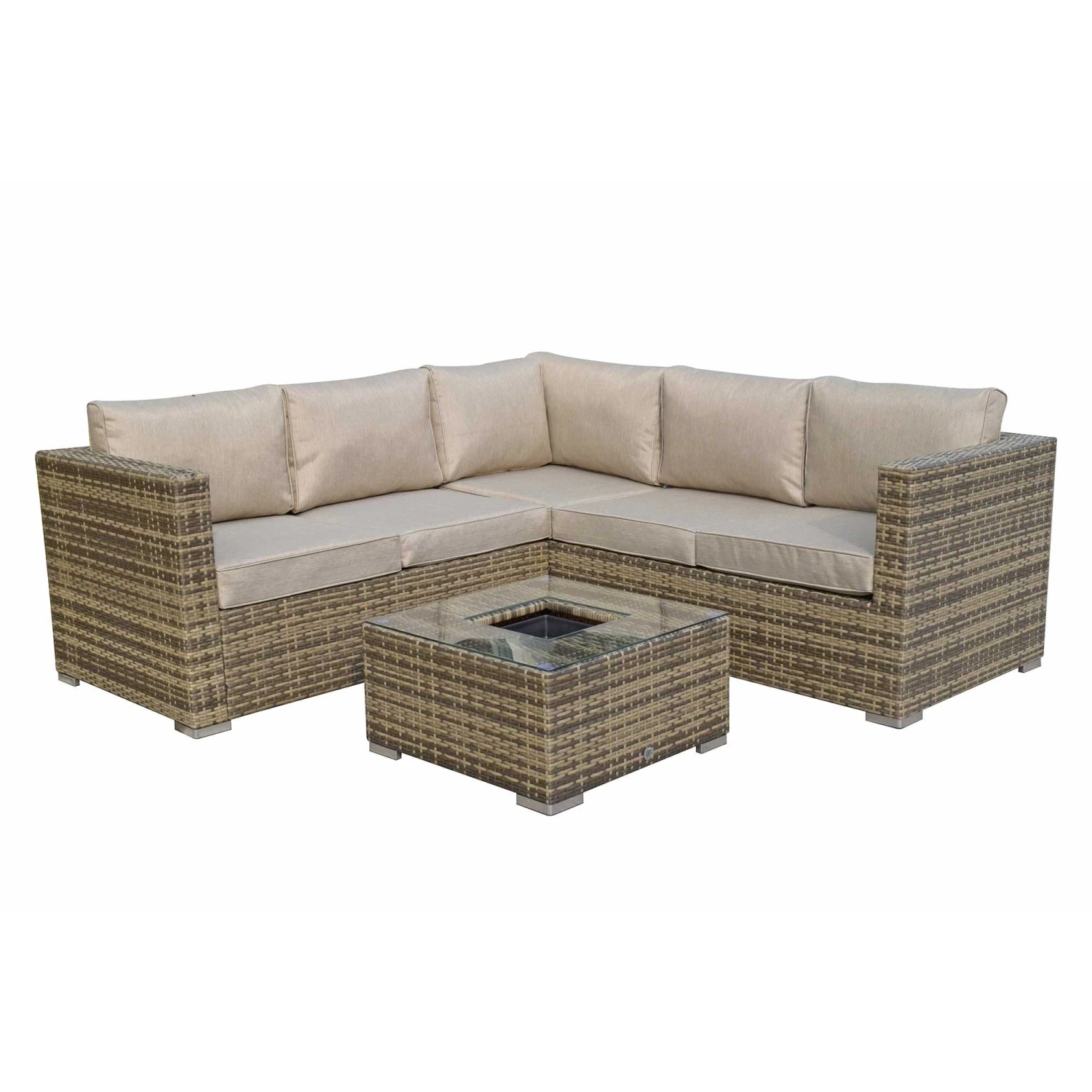 Georgia Brown Rattan Corner Sofa Set With Ice Bucket Coffee Table 7 Georgia Brown Rattan Corner Sofa Set With Ice Bucket Coffee Table - Image 7