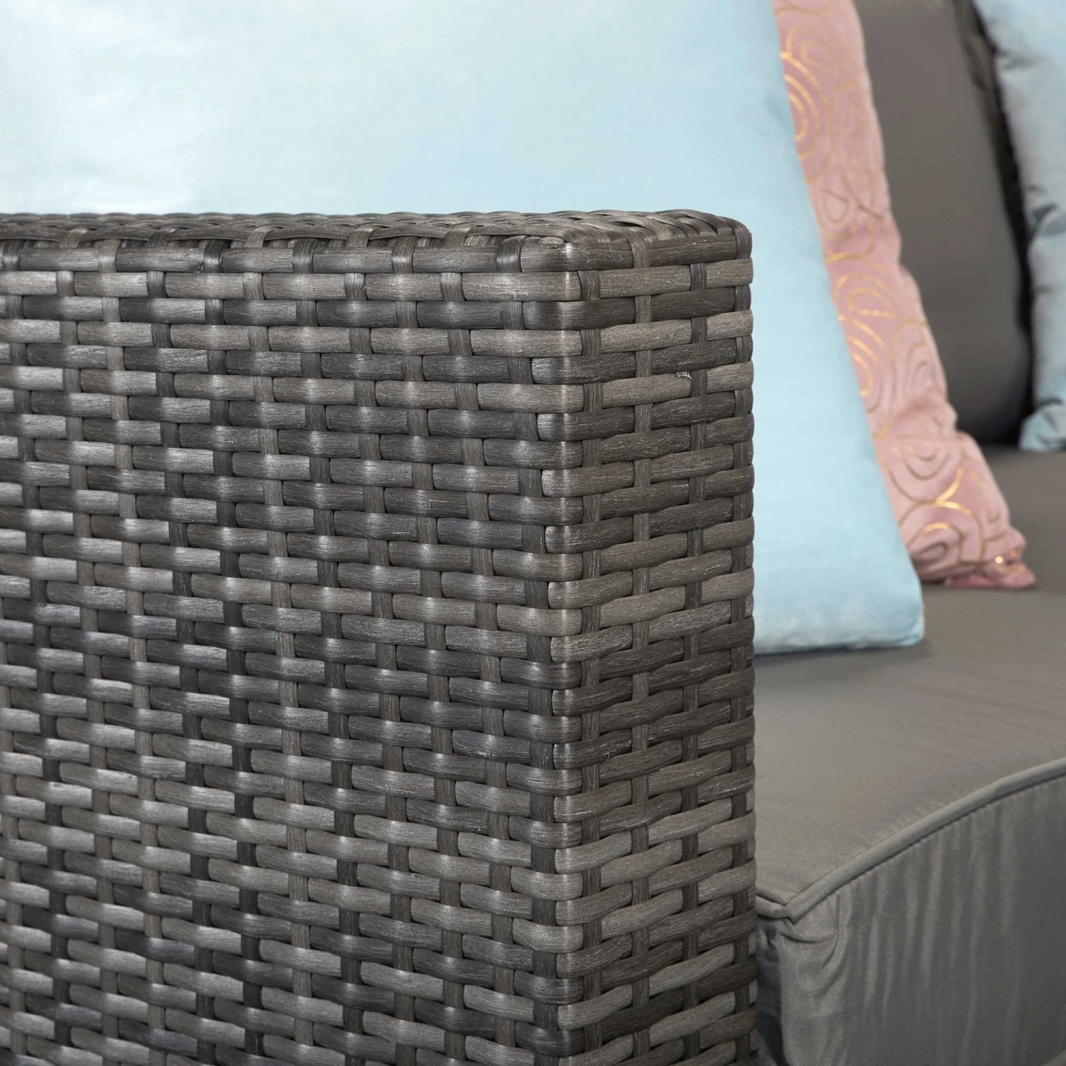 Georgia Grey Rattan Compact Corner Sofa Dining Set With 2 Benches 4 Georgia Grey Rattan Compact Corner Sofa Dining Set With 2 Benches - Image 4