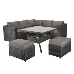 Georgia Grey Rattan Compact Corner Sofa Dining Set With 2 Benches 12 Georgia Grey Rattan Compact Corner Sofa Dining Set With 2 Benches -Garden Furniture Sales georgia grey rattan compact corner sofa dining set with 2 benches p78475 134420 zoom