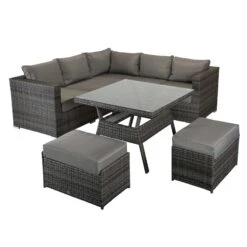 Georgia Grey Rattan Compact Corner Sofa Dining Set With 2 Benches 13 Georgia Grey Rattan Compact Corner Sofa Dining Set With 2 Benches -Garden Furniture Sales georgia grey rattan compact corner sofa dining set with 2 benches p78475 134421 zoom