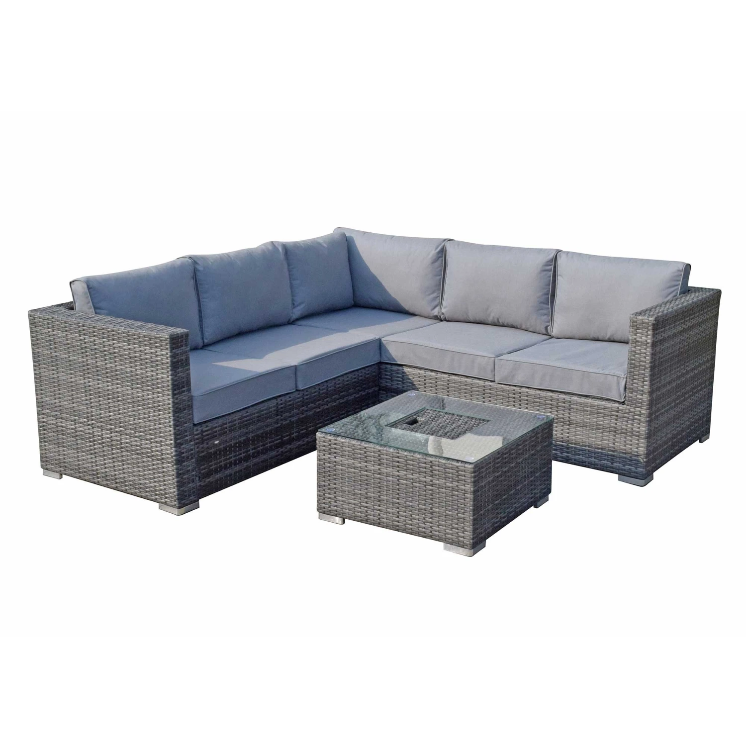 Georgia Grey Rattan Corner Sofa Set With Ice Bucket Coffee Table 4 Georgia Grey Rattan Corner Sofa Set With Ice Bucket Coffee Table - Image 4