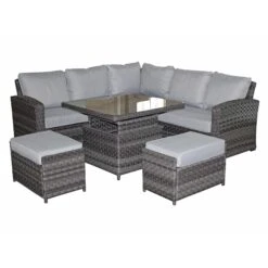 Grace Grey Rattan Corner Sofa Dining Set With Lift Table -Garden Furniture Sales grace grey rattan corner sofa dining set with lift table p78479 134921 zoom