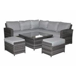 Grace Grey Rattan Corner Sofa Dining Set With Lift Table -Garden Furniture Sales grace grey rattan corner sofa dining set with lift table p78479 134922 zoom