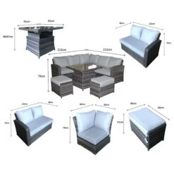 Grace Grey Rattan Corner Sofa Dining Set With Lift Table -Garden Furniture Sales grace grey rattan corner sofa dining set with lift table p78479 134923 zoom