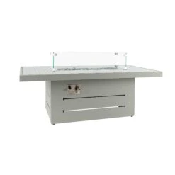 Grey Patterned Top Outdoor Coffee Table With Firepit