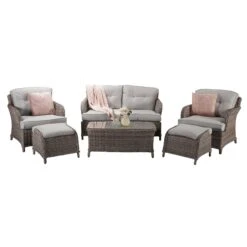 Harriet Grey Rattan 4 Seater Sofa Set -Garden Furniture Sales harriet grey rattan 4 seater sofa set p78481 134504 zoom