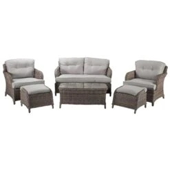 Harriet Grey Rattan 4 Seater Sofa Set -Garden Furniture Sales harriet grey rattan 4 seater sofa set p78481 134505 zoom
