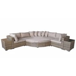 Jessica Brown Rattan Large Corner Sofa With Pouffe And End Tables -Garden Furniture Sales jessica brown rattan large corner sofa with pouffe and end tables p78483 134528 zoom