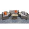 Juliet Grey Rattan Half Moon Sofa Set