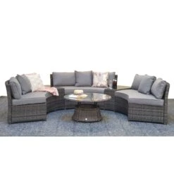 Juliet Grey Rattan Half Moon Sofa Set -Garden Furniture Sales juliet grey rattan half moon sofa set p78485 134555 zoom