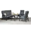 Kimmie Grey Aluminium 5 Seater High Back Sofa Dining Set