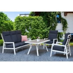 Kimmie White Aluminium 5 Seater High Back Sofa Dining Set -Garden Furniture Sales kimmie white aluminium 5 seater high back sofa dining set p78602 172973 zoom