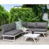 Kimmie White Aluminium Corner Sofa With Adjustable Head Rest
