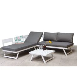 Featured Products -Garden Furniture Sales kimmie white aluminium corner sofa with adjustable head rest p78601 172961 zoom