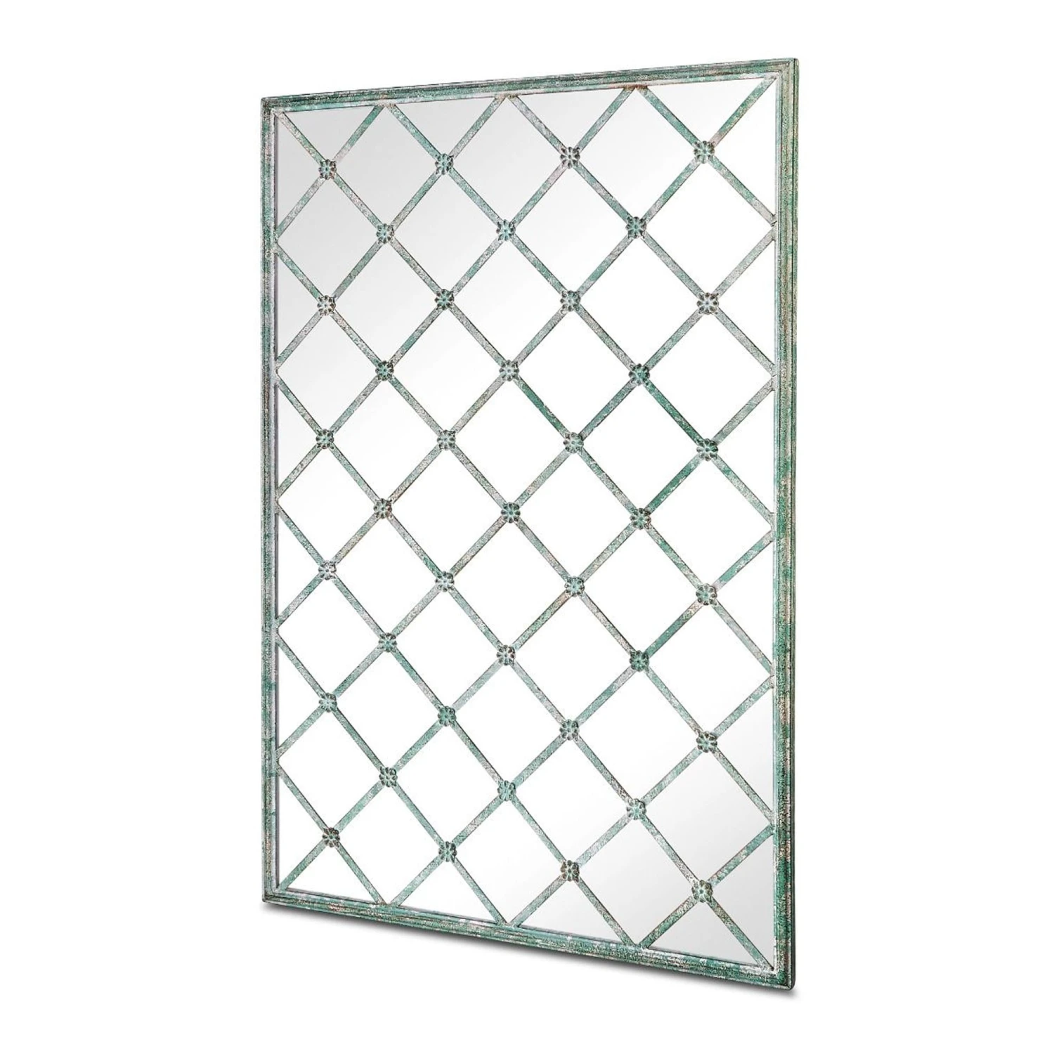 Kirkby Decorative Green Window Lattice Garden Mirror 3 Kirkby Decorative Green Window Lattice Garden Mirror - Image 3