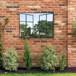 Kirkby Large Metal Open Window Garden Wall Mirror - 100x73cm -Garden Furniture Sales kirkby large metal open window garden wall mirror 100x73cm p85069 181737 zoom