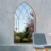 Kirkby Metal Arch Shaped Decorative Window Gothic Garden Mirror