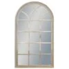 Large Antique French Style Grey Arch Window Mirror