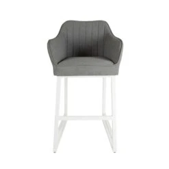 Light Grey Curved Back Outdoor Bar Stool -Garden Furniture Sales light grey curved back outdoor bar stool p76700 125427 zoom