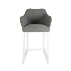 Light Grey Curved Back Outdoor Bar Stool -Garden Furniture Sales light grey curved back outdoor bar stool p76700 145255 zoom