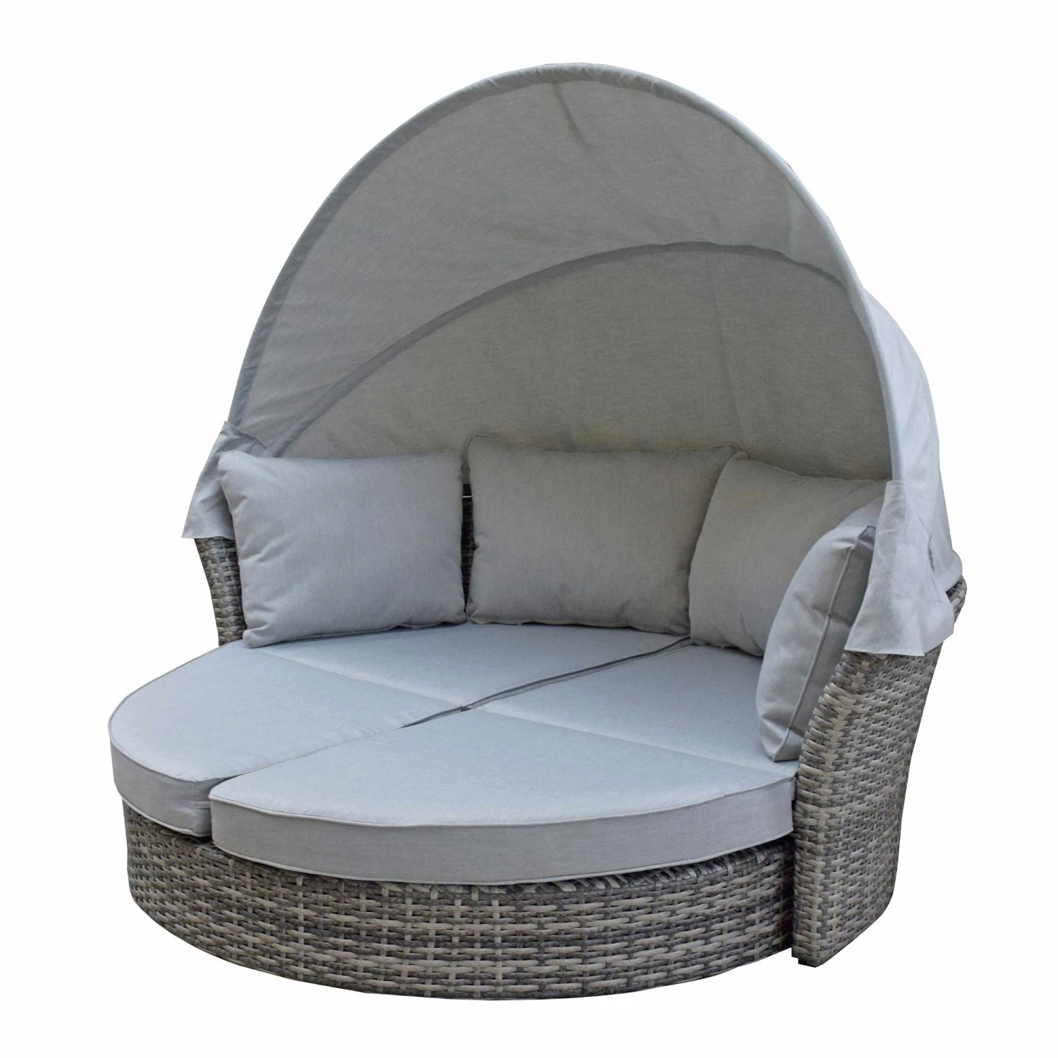 Lily Grey Rattan Round Day Bed 3 Lily Grey Rattan Round Day Bed - Image 3