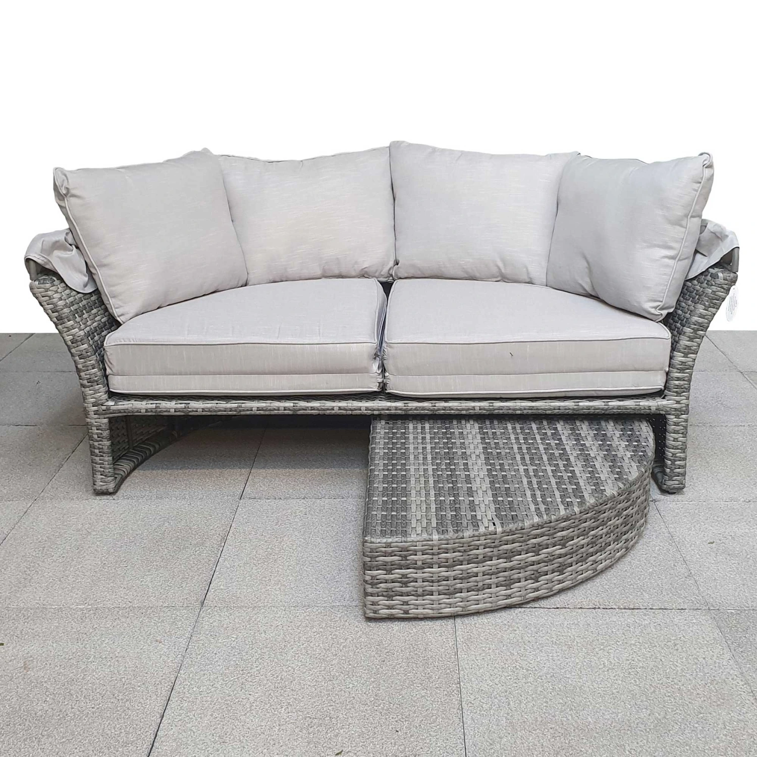 Lily Grey Rattan Round Day Bed 7 Lily Grey Rattan Round Day Bed - Image 7