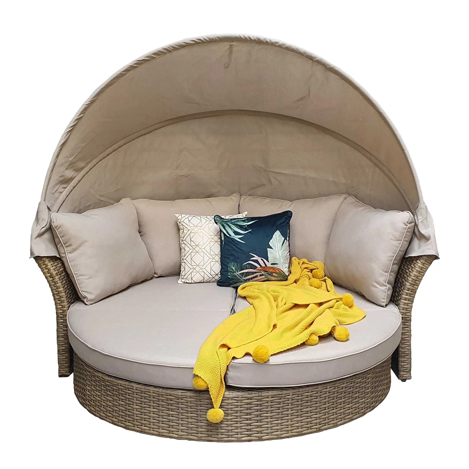 Lily Natural Rattan Round Day Bed 1 Lily Natural Rattan Round Day Bed