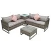 Lucy Light Grey Rattan Corner Sofa Set