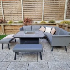 Featured Products -Garden Furniture Sales luna grey l shaped sofa 2 with ottomans and gas fire pit table p83637 173089 zoom