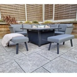 Luna Grey L Shaped Sofa 2 With Ottomans And Gas Fire Pit Table 10 Luna Grey L Shaped Sofa 2 With Ottomans And Gas Fire Pit Table -Garden Furniture Sales luna grey l shaped sofa 2 with ottomans and gas fire pit table p83637 173090 zoom