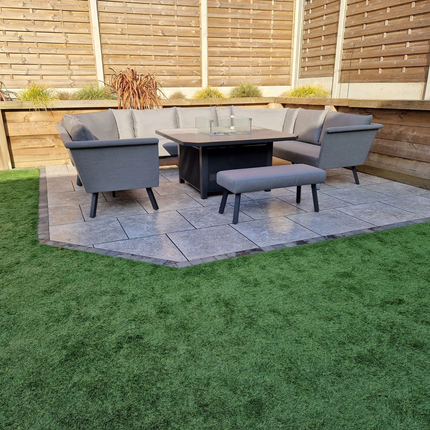 LUNA Grey U Shaped Sofa With Gas Fire Pit & Ottoman 6 LUNA Grey U Shaped Sofa With Gas Fire Pit & Ottoman - Image 6