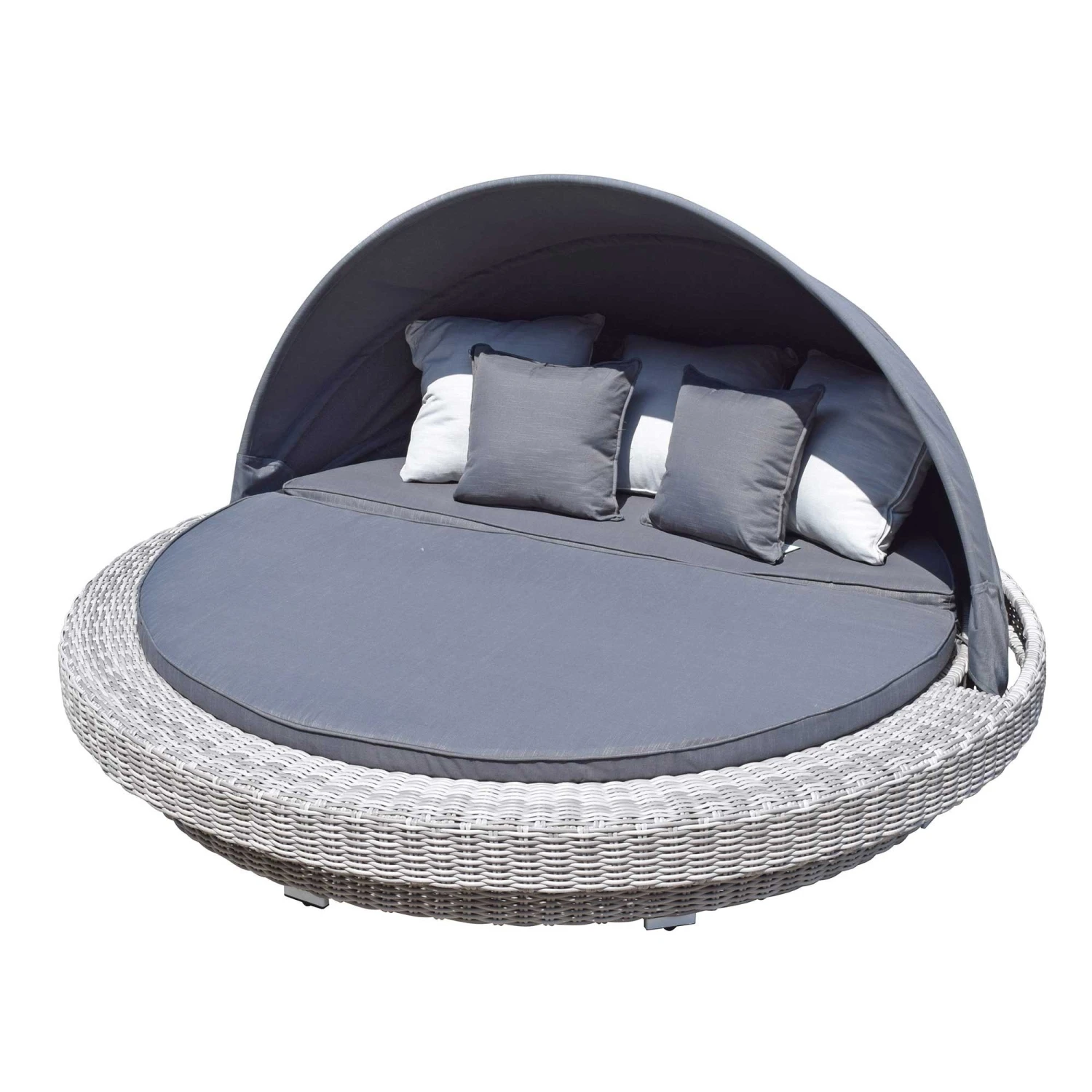Madison Grey Rattan Large Round Day Bed 8 Madison Grey Rattan Large Round Day Bed - Image 8