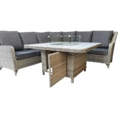 Meghan Cream Grey Rattan Corner Sofa Dining Set With Firepit Table 15 Meghan Cream Grey Rattan Corner Sofa Dining Set With Firepit Table -Garden Furniture Sales meghan cream grey rattan corner sofa dining set with firepit table p78493 134663 zoom