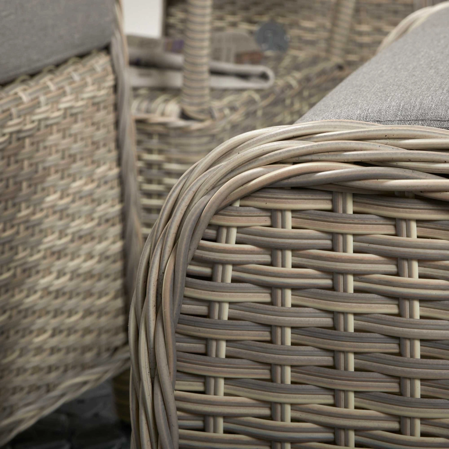 Meghan Cream Grey Rattan Reclining Lounge Set 2 Meghan Cream Grey Rattan Reclining Lounge Set - Image 2