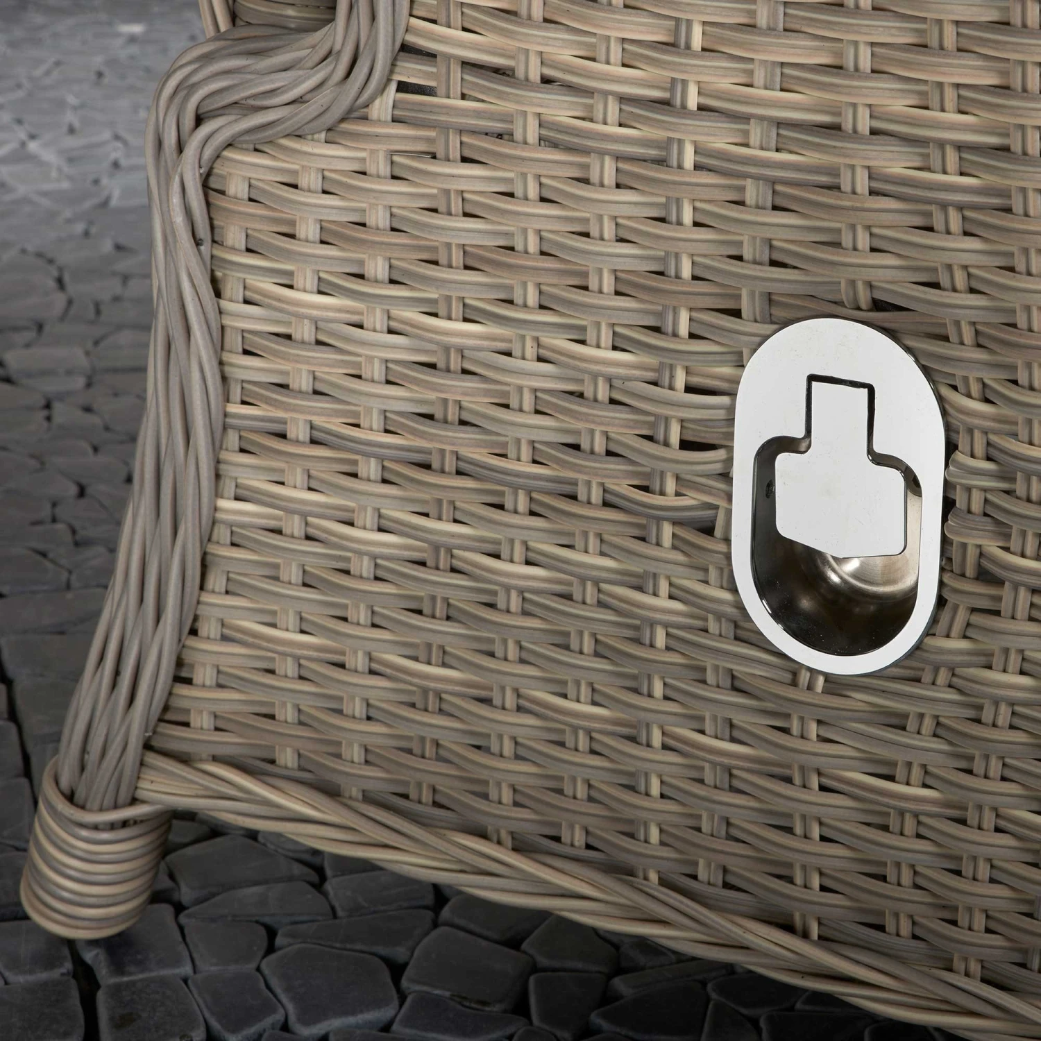 Meghan Cream Grey Rattan Reclining Lounge Set 3 Meghan Cream Grey Rattan Reclining Lounge Set - Image 3