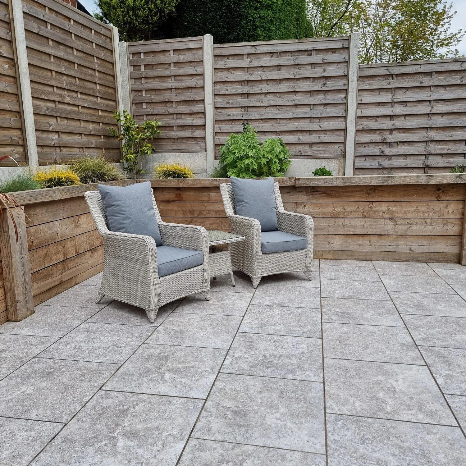 Meghan Grey Rattan 2 Chair And Table Set 4 Meghan Grey Rattan 2 Chair And Table Set - Image 4