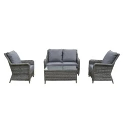 Mia Multi Grey Rattan 4 Seater Sofa Set