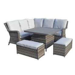 Mia Multi Grey Rattan Corner Sofa Dining Set With Lift Table -Garden Furniture Sales mia multi grey rattan corner sofa dining set with lift table p78497 134710 zoom