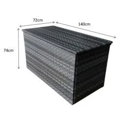 Multi Grey Rattan Medium Cushion Box With Zipper Liner -Garden Furniture Sales multi grey rattan medium cushion box with zipper liner p78738 136204 zoom
