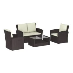Mylor Brown 4 Seater Rattan Set